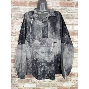 Nike $145 Sportswear Zip Pocket Woven Wave Dye Hooded Jacket Sz L